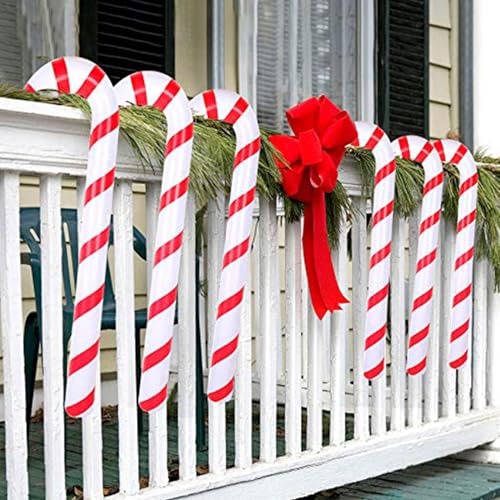 4 Stück Aufblasbare Weihnachten Zuckerstangen, Weihnachten Zuckerstange Aufblasbare, Aufblasbare Zuckerstangen Weihnachtsdeko, Weihnachtsfeier-Dekorationszubehör, Weihnachten Zuckerstange Krücke