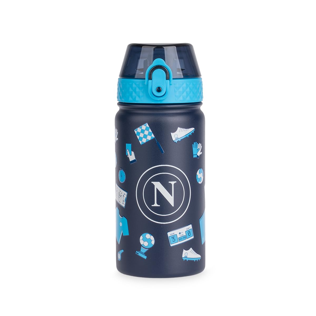 Colourbook Borraccia Termica Bambini 400 Ml Napoli Ufficiale, Acciaio Inox, 12 Ore Caldo Freddo, Beccuccio Silicone, Per Scuola Asilo Sport Piccoli Tifosi (Blu)