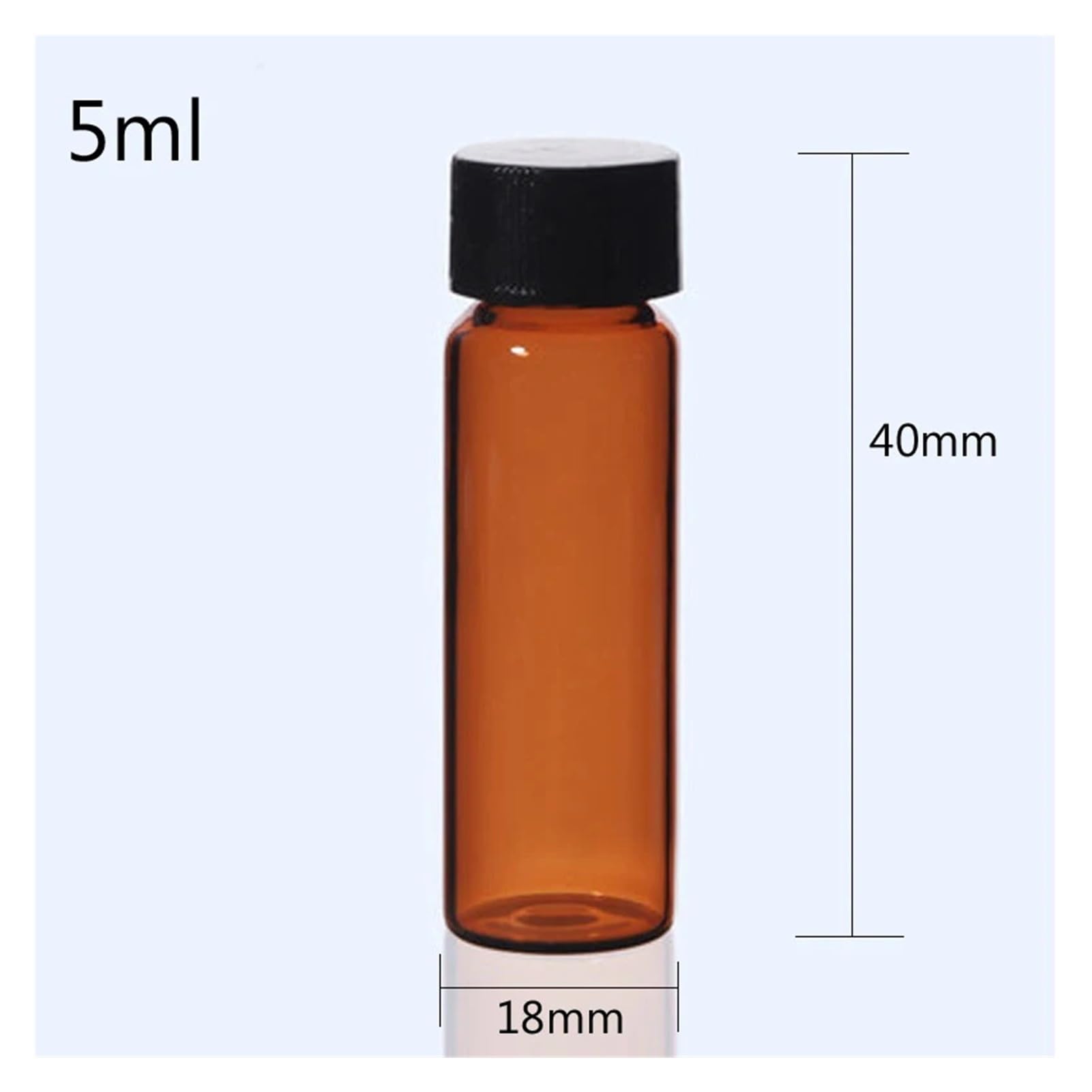 Bottiglia di Vetro per Campioni, Vetro Marrone con Tappo a Vite(5ml 50 Pieces)