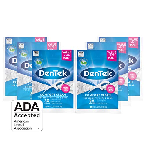 DenTek Comfort Clean Floss Picks, Silky Comfort Floss, 150 Count, Pack of 6
