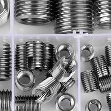 50Pcs Stainless Steel Inner Thread Self Tapping Thread Inserts Set, Reinforce Repair Tool with Storage Case, M3/M4/M5/M6/M8/M10