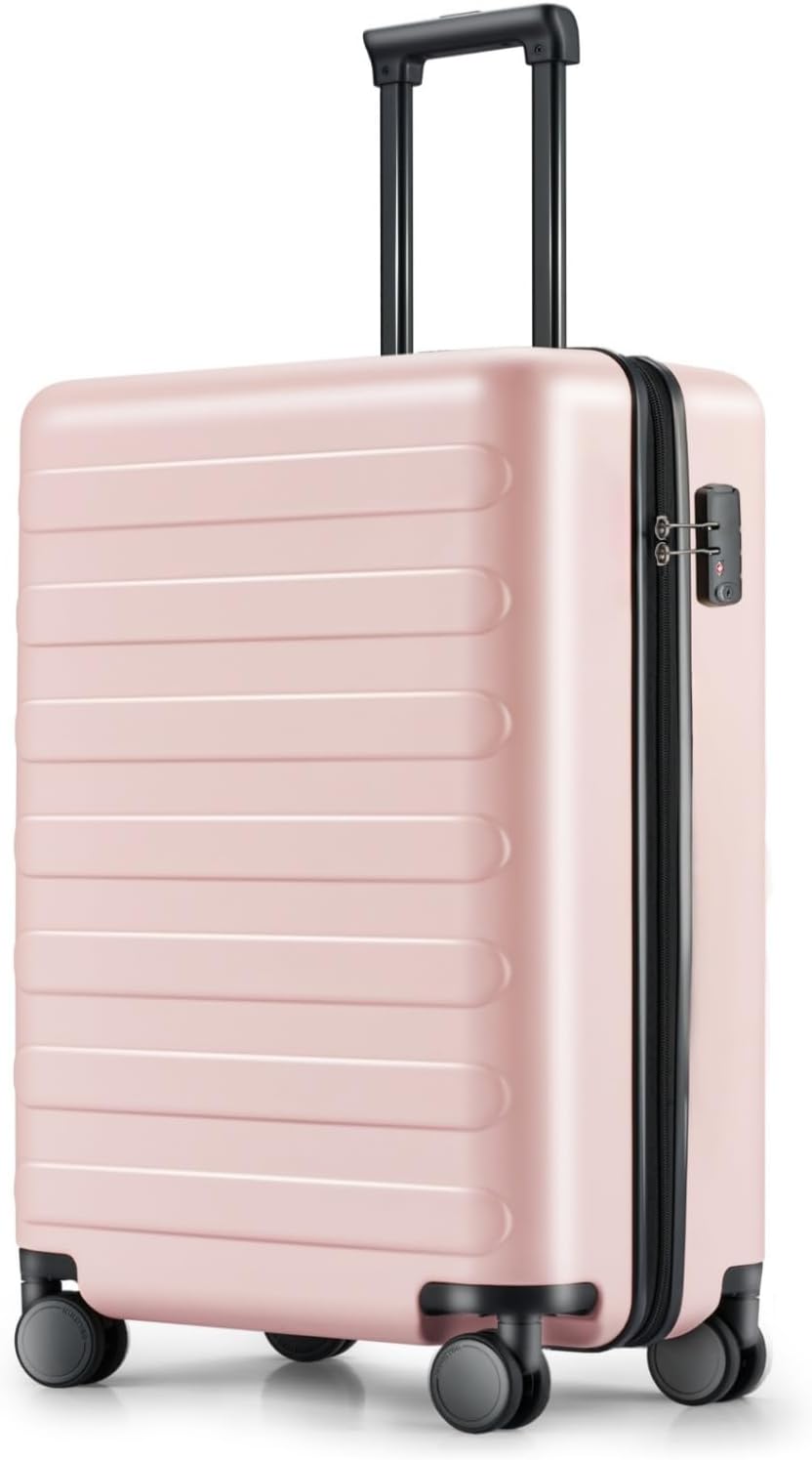 Carry On Luggage 22x14x9 Airline Approved, 20 Inch Luggage with Smooth Spinner Wheels, Lightweight, Hard Shell PC Suitcase Carry-On, Travel Luggage, TSA Approved (Pink, Rhine Basic)