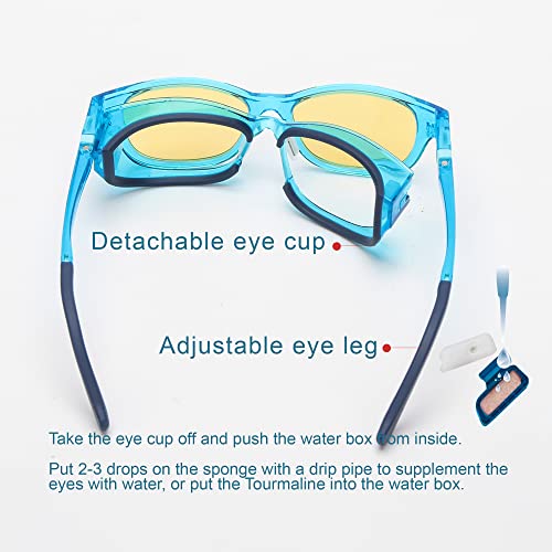 Image of Kids Dry Eyes Relief Eyeglasses, Blue Light Blocking, Moisture Chamber Glasses, Computer Reading /Gaming /TV /Phones Glasses for Children,Anti Eyestrain (Blue)