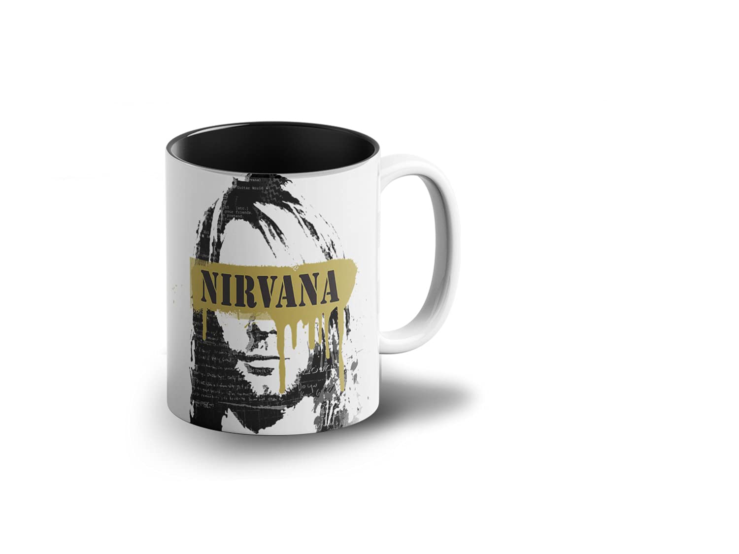 PrinkPrink Nirvana Coffee Mug with Print | Kurt Cobain Rock Band Tea Mugs | Gift for Friends |330ml, Microwave & Dishwasher Safe