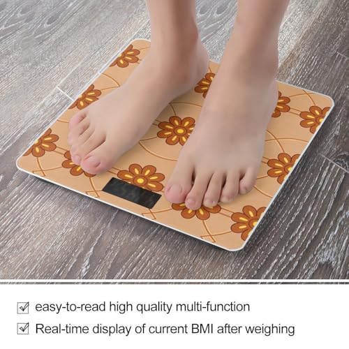 Báscula Digital de Baño Estampado Flores Marrones miniatura 5