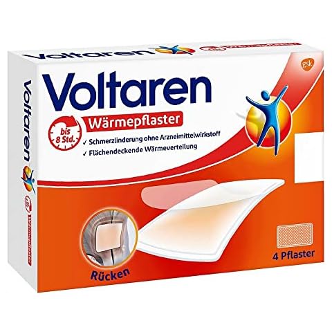 Voltaren Wärmepflaster ohne Arzneimittelwirkstoff für langanhaltende Schmerzlinderung für Rücken, Nacken, Schultern, 4 Pflaster Cover