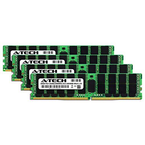 Image of A-Tech 256GB ECC-LRDIMMMemory Kit for SuperMicro X10DRi, X10DRi-T - (4 x 64GB) DDR4 2400MHz PC4-19200 ECC Load Reduced DIMM Quad Rank 4Rx4 RAM Upgrade Modules
