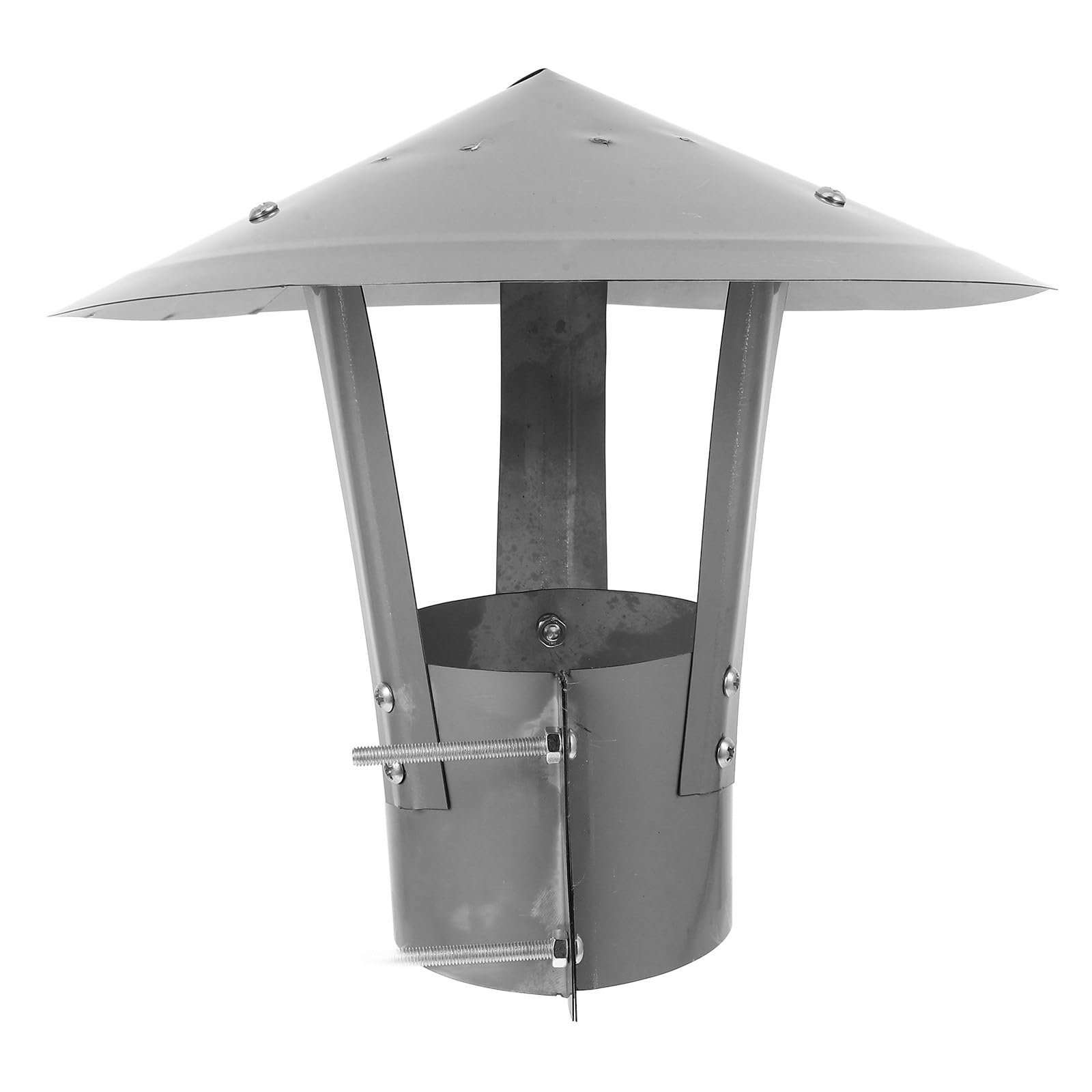 KGLHJDY Chimney Cap Stainless Steel 25cm Double Cone Roof Vent Cover Rainproof Stove Pipe Flue Cap for Outdoor Fireplace Exhaust