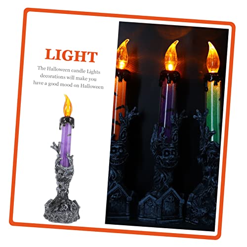 Lámpara de lápida LED de Halloween NUOBESTY pack de 2 velas sin llama decorativas 4