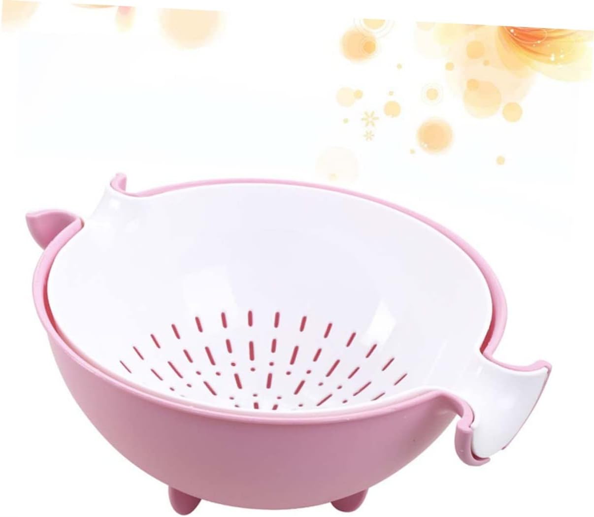 Cabilock 2pcs Colanders Strainers Set Large Plastic Washing Bowl Detachable Design for Rinsing Fruits Veggies Ergonomic Space-saving Kitchen Essential