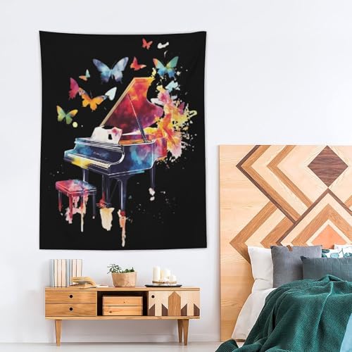 Tapiz vertical de piano y mariposas de alta calidad para decoración de fiestas 4