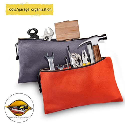 7 Pack Canvas Tool Bag Zipper Pouch - Heavy Duty 16 Oz. Canvas Tools Utility Pouches, Multipurpose Storage Organizer Tote Bags With Dependable Metal Zippers, 12.5 X 7-Inch #TOP5