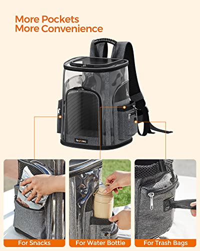 FEANDREA Dog Backpack, Pet Carrier Backpack for Small Dogs, Puppy, Cats, for Traveling, Hiking, Outdoors, Gray… - Image 6