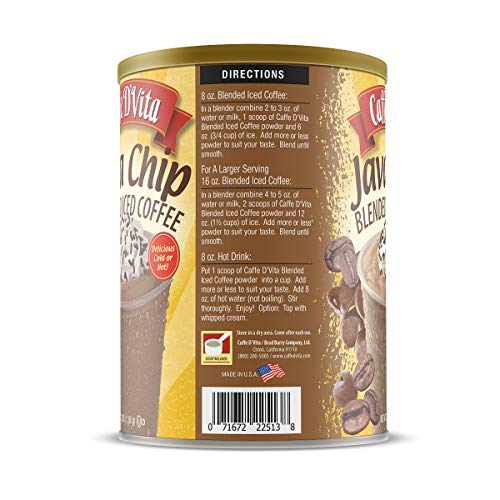 Caffe D’Vita Java Chip Latte Blended Ice Coffee 3 lb. (48 oz.) can