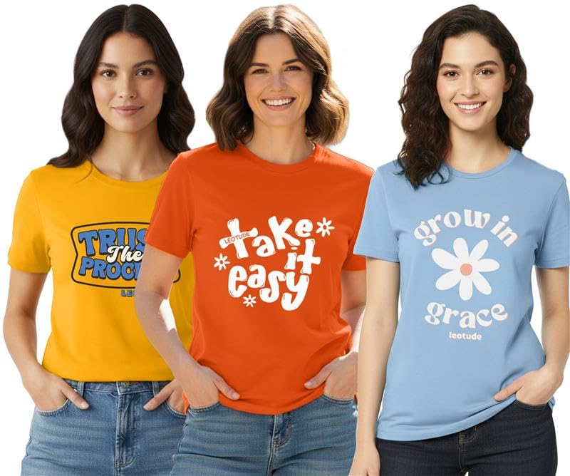 Women Half Sleeve Loose Fit Cottonblend Multicolour Shirt Colorful Loose Fit Tshirt for Women