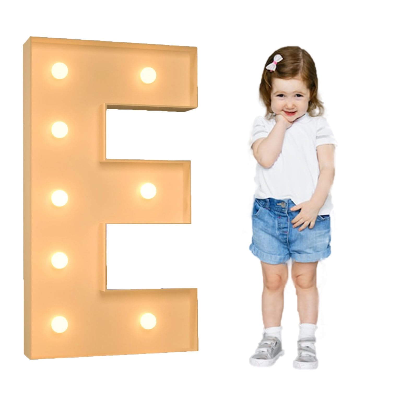 Decoración de Fiesta Marquesina Letras iluminadas Letra del Alfabeto con Brillo Letrero Luz de Letra LED alimentada por batería for Mesa de Fiesta Fiesta de Bodas Bar Cumpleaños (Color : Letters E,