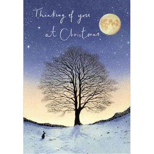Sympathy Christmas Card Thinking of You Moon Scenic Sending Love - Xmas Card
