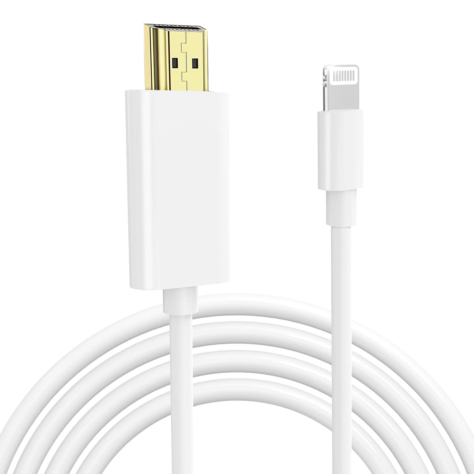 KikoSaka Lightning auf HDMI Kabel für iPhone Digital AV Adapter 1080P HD Video Sync Screen Connector iPhone zu HDMI für TV Projektor Monitor | 1080P HD Video Sync Screen Connector iPhone 14/13/12/11/X/8/7 to HDTV for TV Projector Monitor 6.6FT Support iOS