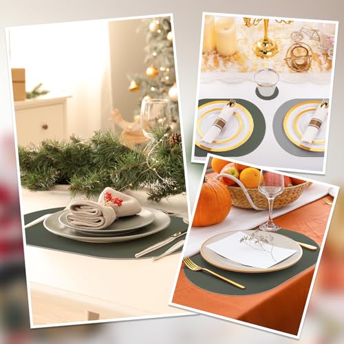 Sets de table anti-tache comfoyar en cuir lavable pour protéger la table des rayures - 7