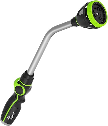 Miniatura 8 de Varita de riego resistente, varita de metal para manguera de jardín con 8 patrones de rociado, boquilla de manguera de 19 pulgadas de largo