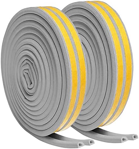 Dichtungsband Türdichtung Selbstklebend, 20M Tür Dichtband Moosgummi, Grau | Fensterdichtung Dichtung für Türen Fenster, D-Profil, Gummi, Schaumstoff Klebeband, Zugluftstopper, Sch