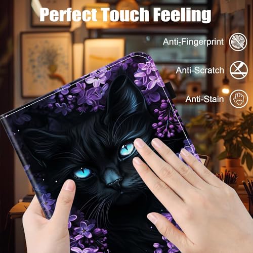 BFUKVOU Case for iPad (A16) 11th Generation 11 Inch 2025, iPad 10th Generation 10.9 inch 2022,Card Slot PU Leather TPU Case Pen Holder Auto Wake Sleep,Cute Flower Cat - image 6