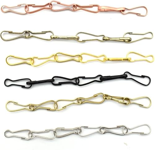 Miniatura 4 de Clips de metal de acero inoxidable 304, ganchos de resorte, cierres de cordón a prueba de óxido, ganchos de clip a presión para llaveros, tarjetas