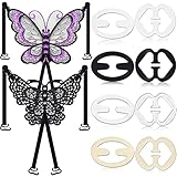 10pcs Bra Strap Clips Sets, 2Pcs Butterfly Bra Straps, 8 Pcs Adjustable Bra Clips, Butterfly Buckle for Bra Strap