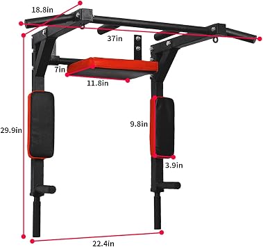 Wall Mount Pull Up Bar Wall Mounted Body Press Pull Up Bar Gym Chin-Up for Upper Body Workout
