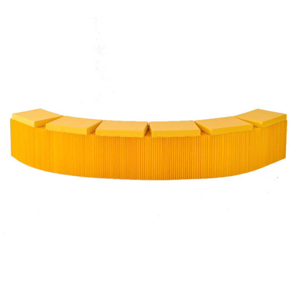 Tabouret de papier d'orgue design rétractable haut de gamme jaune 6 places