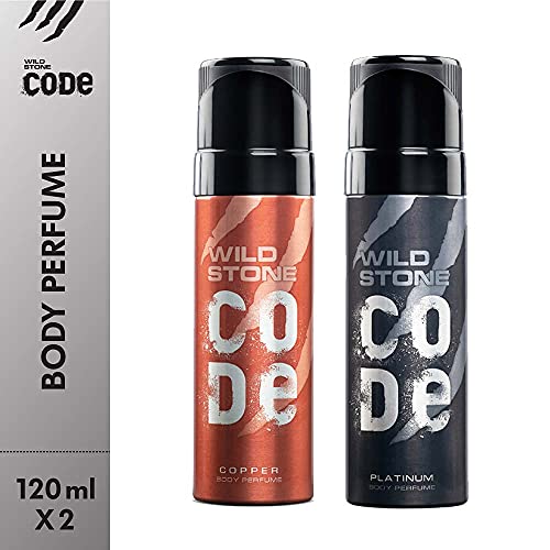 Image of Wild Stone Code Copper & Platinum No Gas Body Perfume Combo for Men, Pack of 2 (120ml each)