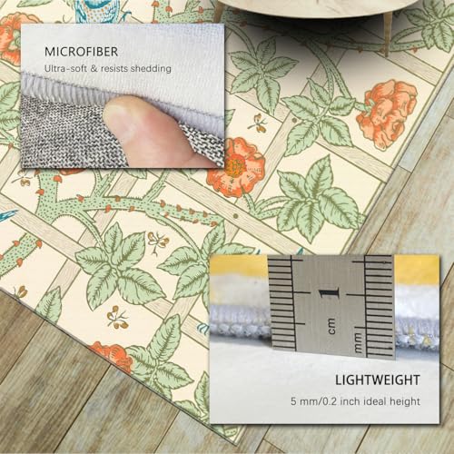Tapis vintage pour salon bohème : une descente de lit florale douce et lavable