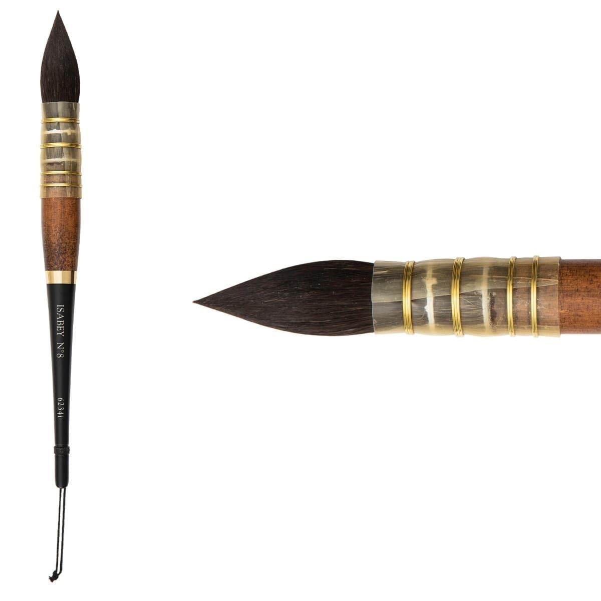 Isabey Cepillo de ardilla azul siberiano vintage, mopa de pluma, 8, natural