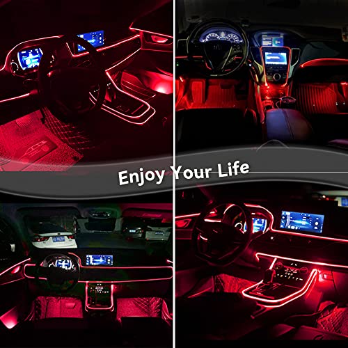 El Wire Lights For Car, El Wire Red Car Interior Neon Lights 16Ft/5M Car Led Strip Light Interior Usb 5V For Car Garden Party Decoration #TOP5