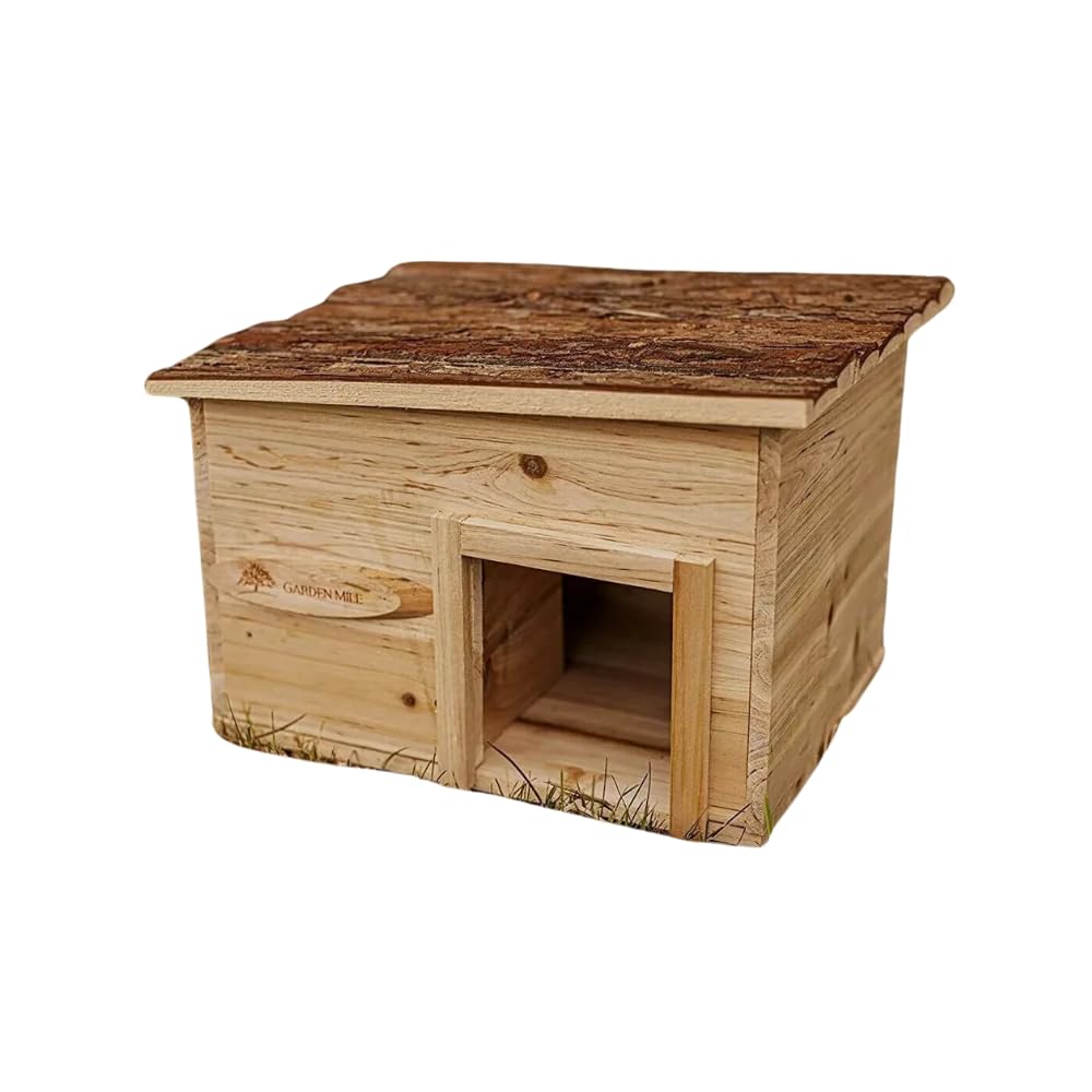 Garden Mile Habitat per riccio hibernation shelter durevole in legno a prova di predatore stazione di alimentazione casa tetto in legno giardino fauna selvatica