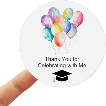 120x Congrats Grad Favor Stickers Graduation Stickers Thank you for Celebrating with me Bright Rainbow Colors Graduation Labels Graduation Party Favor Stickers Graduation Party