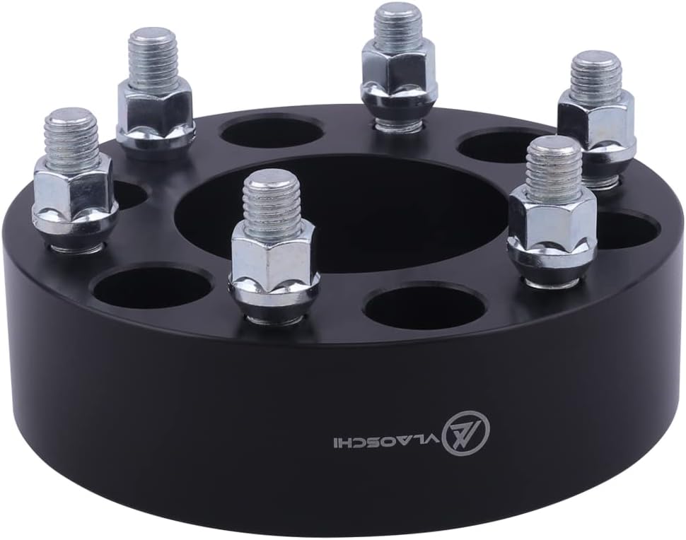 VLAOSCHI Black Forged 6x5.5 to 6x135 Wheel Adapters 2 Inch with 14x1.5 Studs Compatible with Chevy GMC 6 Lug 6x139.7 to 6x135 for Silverado Sierra Suburban 1500 Tahoe | 2019-2022 RAM1500 - Pack of 4