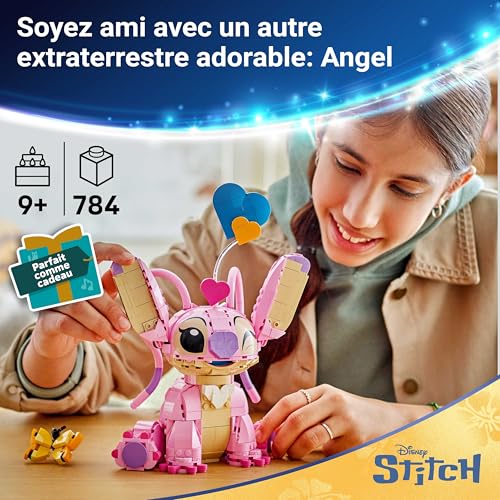 LEGO ǀ Disney Angel Jeu de Construction Lilo & Stitch dès Figurine en Briques avec 3 Ballons en Cœur & un Papillon Décoration Inspirée de la Série TV Cadeau Fille Garçon ou Adulte 43257 - vue 2