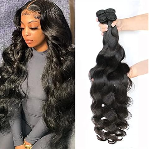 YISEA Body Wave Bundles Human Hair 4 Bundles (26 24 22 20 inches) 12A Brazilian Virgin Human Hair Body Wave Bundles Natural Color 100% Unprocessed Brazilian Human Hair Weave Extensions Cover