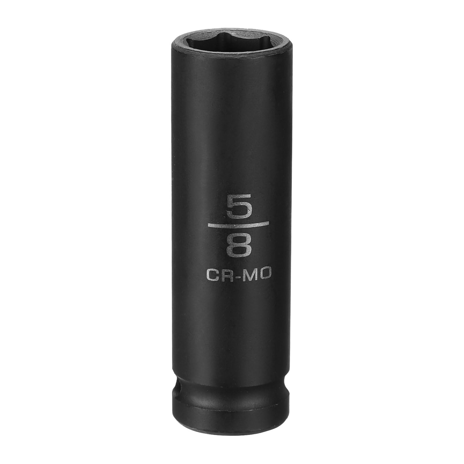 sourcing map 6 Point Shallow Impact Socket 5/8" Socket 1/2" Square Drive 78mm (3.1") Long 40CRMO for Home Auto Axle Hex Nuts Bolts Repair, Black
