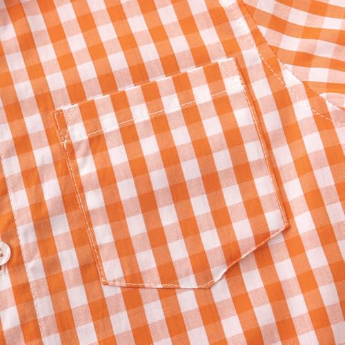 Image of Noomelfish Girls Long Sleeve Button Down Shirt Tie Front Western Tops Cowgirl Outfit (5-14 Years)