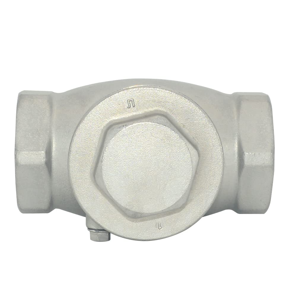 Zawór zwrotny 1-1/5.1 cm ze stali nierdzewnej SS316, gwint wewnętrzny NPT x żeński, WOG 200 PSI PN16 CF8M