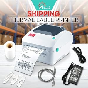 Arkscan 2054A Shipping Label Printer for Windows Mac Chromebook Android, Supports Amazon Ebay Paypal Etsy Shopify ShipStation Stamps UPS USPS FedEx DHL, Roll & Fanfold 4x6 Direct Thermal Label — photo 2 of 6