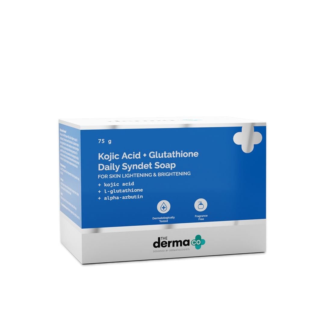 The Derma Co Kojic Acid + Glutathione Daily Syndet Soap with L-Glutathione & Alpha Arbutin | Reduces Dark Spots, Pigmentation & Blemishes | Brightens Skin | For Men & Women | 75g-image-15