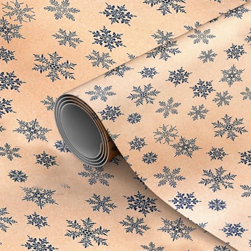 Image of Zopper Christmas Wrapping Paper Roll, 44.5cm x 25m Kraft