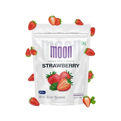 Moon Freeze Dried Strawberry Chips | No Preservatives, No Added Sugar, Healthy Dried Fruit | 100% Natural, Vegan, Gluten