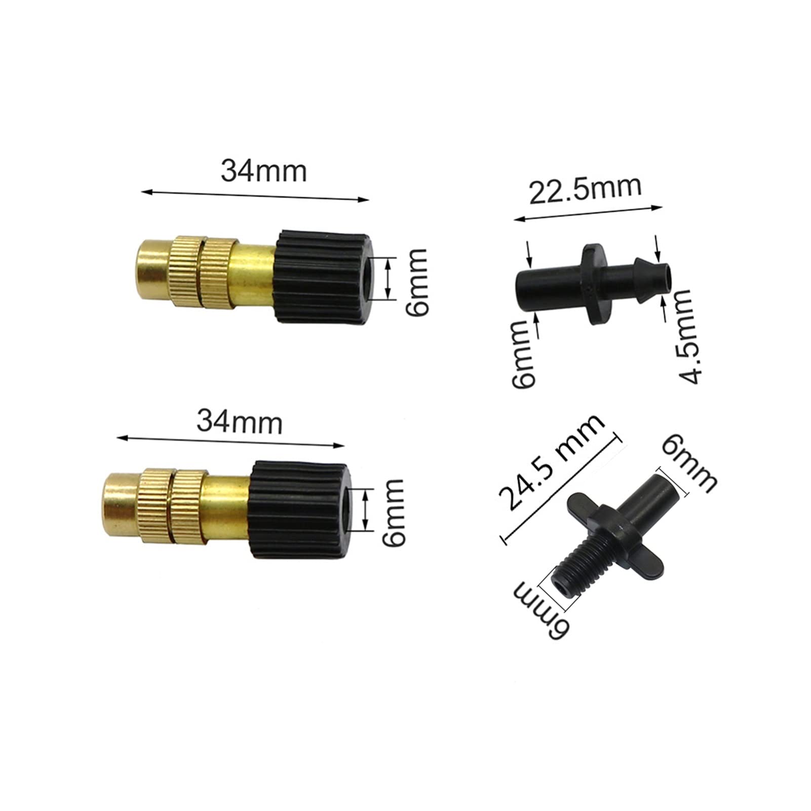 Adapter złącza węża, Dysza rozpylająca do chłodzenia szklarni rolniczych, dysza do systemu sadowniczego, 180 sztuk