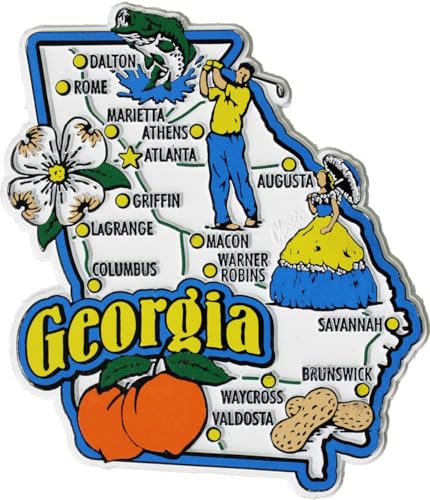 Imán decorativo para refrigerador con mapa de Georgia miniatura 1
