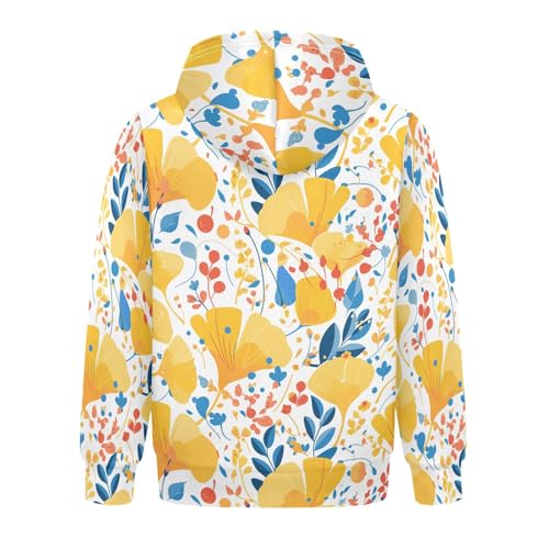 KLL Ginkgo Leaves Toddlers and Boys' Sweatshirts Sweater Crewneck Pullover Hoodies Kangaroo Pocket2