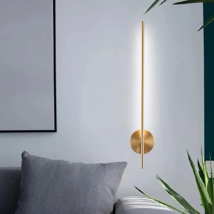 Image of Glowave Modern 600mm LED Long Tube Wall Light - Tricolour | Warm White, White, Natural White | (Golden)